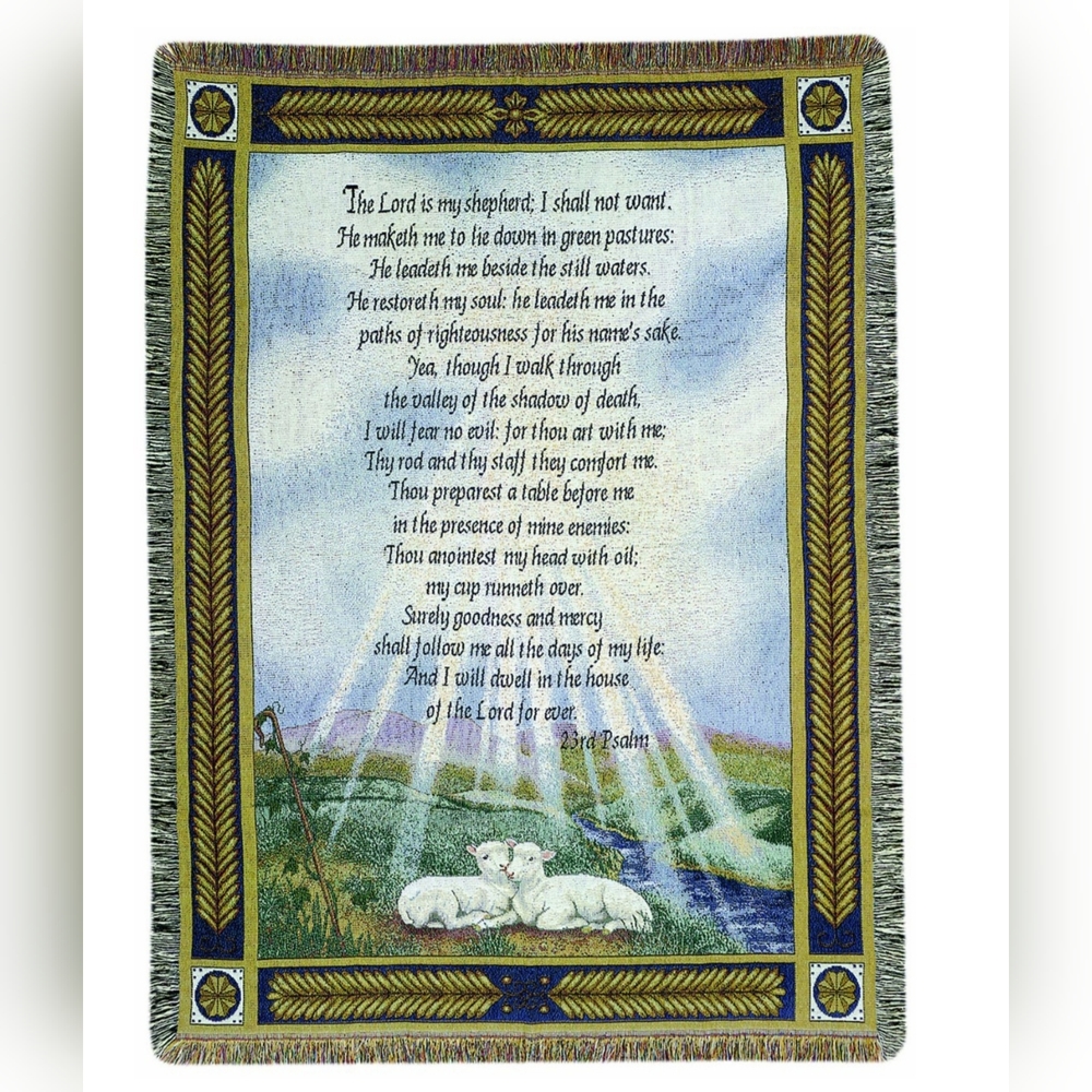 23rd Psalm Tapestry Afghan 72"x54"